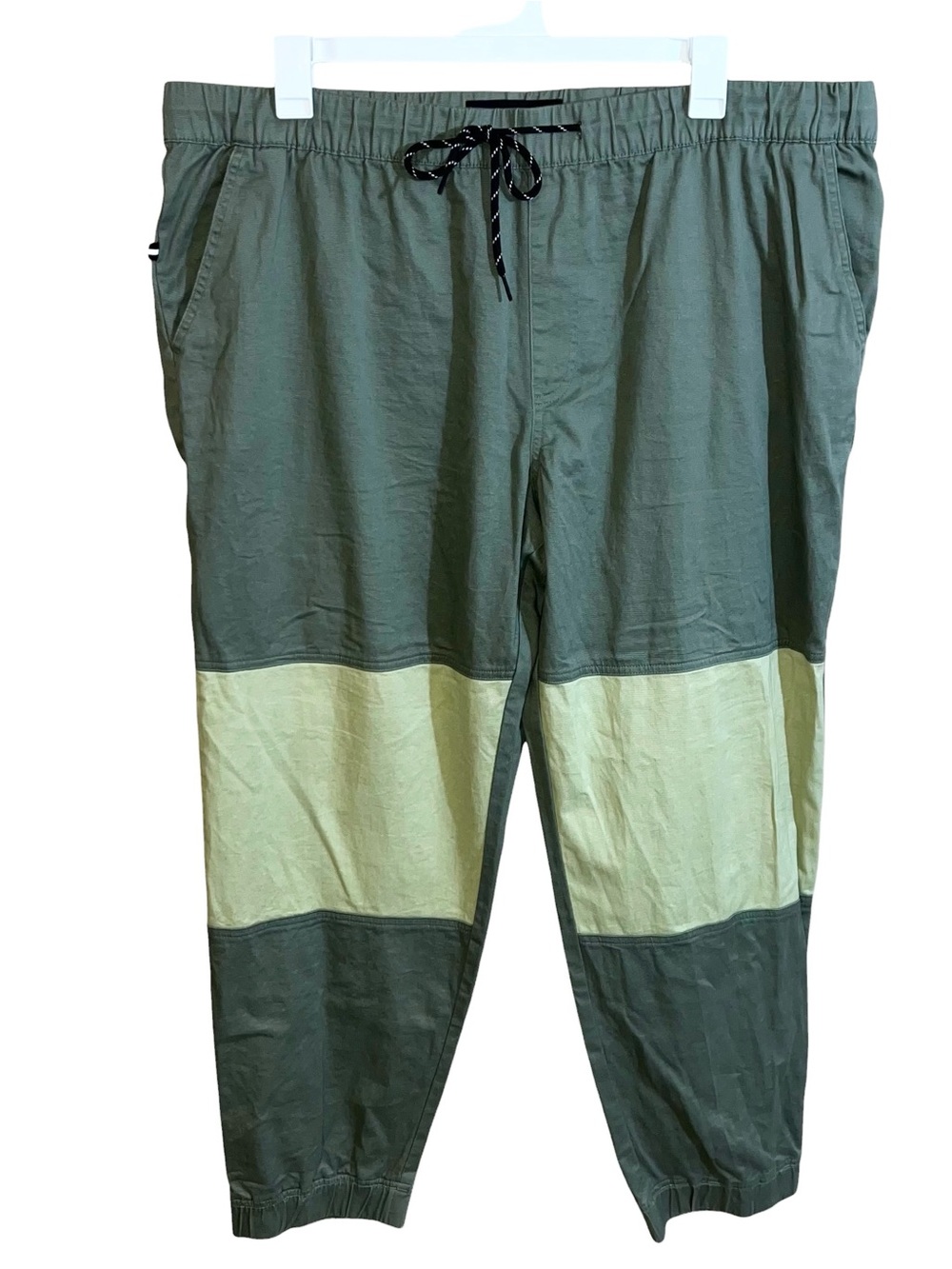 Edgar + Ash Drawstring Elastic Waist Pants Men’s 2XL Olive Green Tan 43x30
